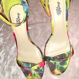 Clarlotte Russe Multi Color Strap Heels 8